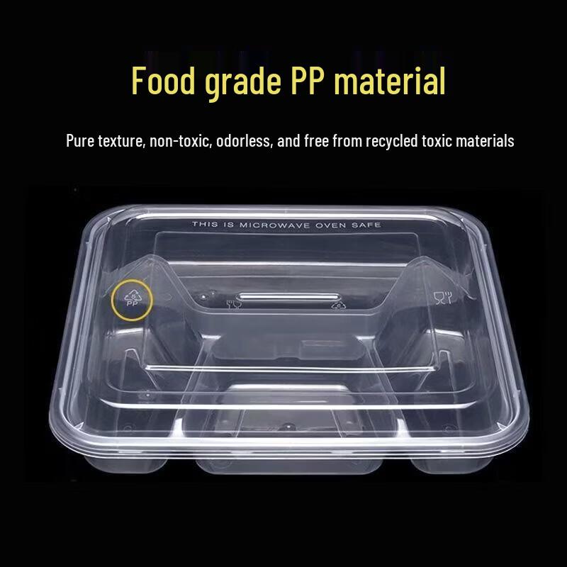 JINGRX Disposable 4-Compartment Meal Containers