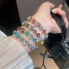 Square Round Zircon Crystal Bracelet Jewelry Accessories Women's Hand Bracelet  Friends