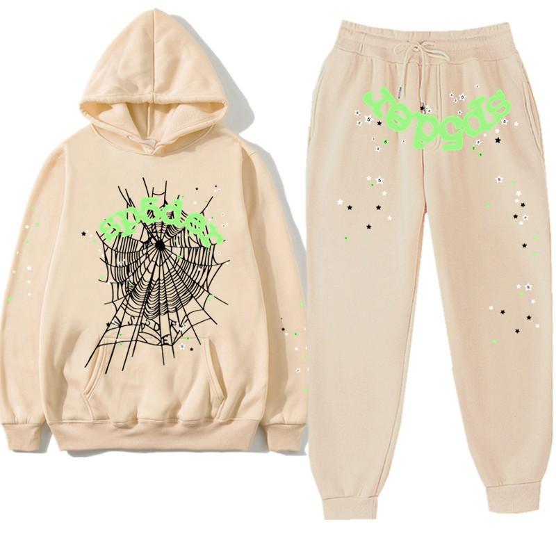 Unisex Hooded Sweatshirt Set With Bold 555555 Graphic Print - Cotton Blend Streetwear Fall