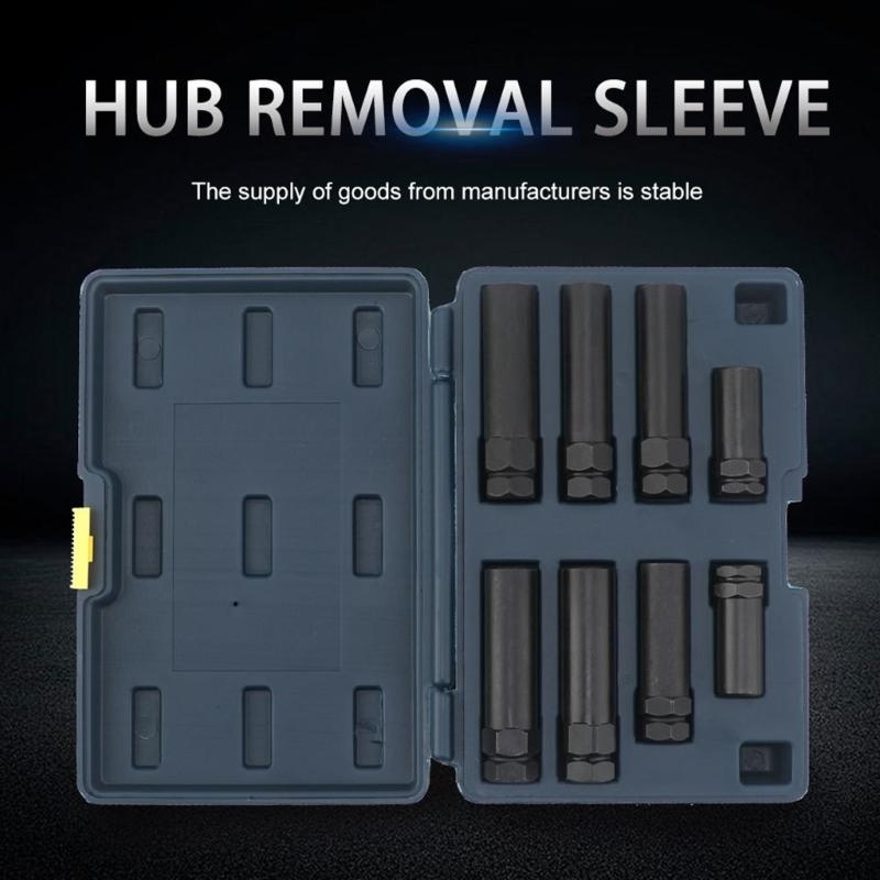 8Pcs High Strength Universal Ergonomic Wheel Lock Removal Tool Kit For SAE and Metric Lug Nut for Easy Tire Changes