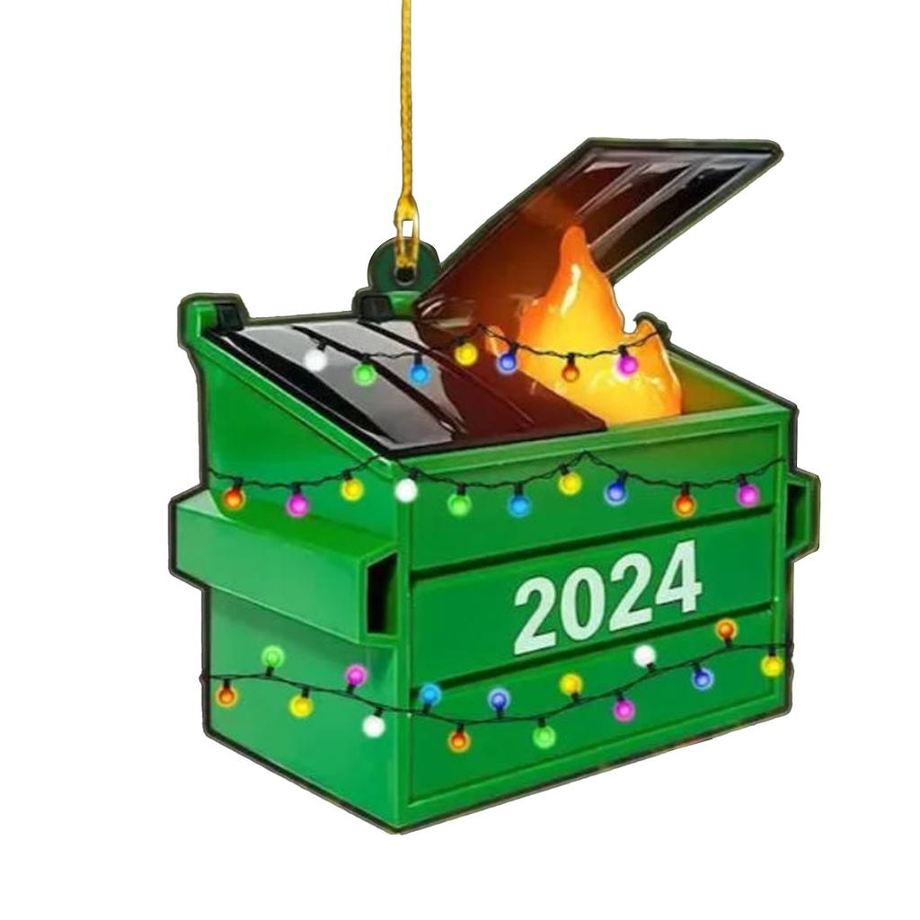 Плоский акриловый 2024 мусорный бак огонь украшения, забавные украшения для дома