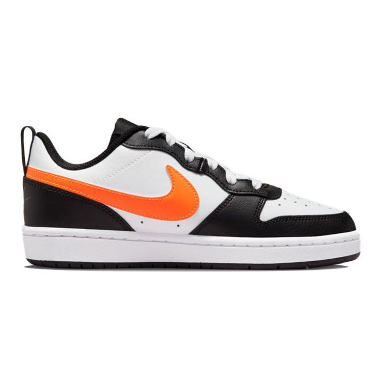 Nike Детские кроссовки Court Borough Low 2 GS Белый Черный Оранжевый Темно-Дымчато-Серый Total-Orange BQ5448-115