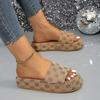 Женские тапочки 2024 года, летние модные босоножки на платформе, толстая подошва, однотонные тапочки, вечерние шлепанцы для женщин, Zapatos De Mujer
