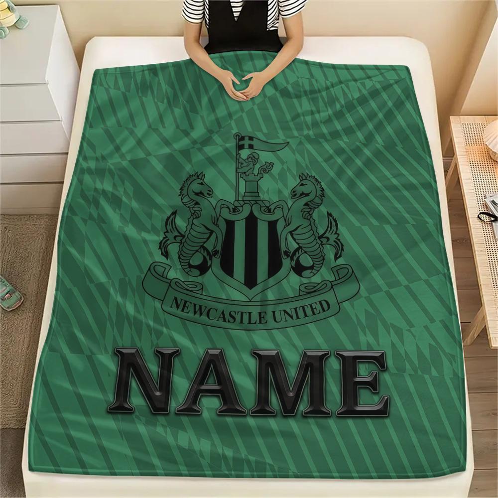 Custom Name Newcastle United Flannel Blanket, High quality Comfortable for All Seasons, Home Decor, Warmth and Comfort
