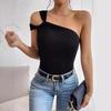 Women's Fashion Sexy Off-shoulder Waist-hugging Women's Top Small Vest High-end Temperament Solid Color To Make You Look Slim