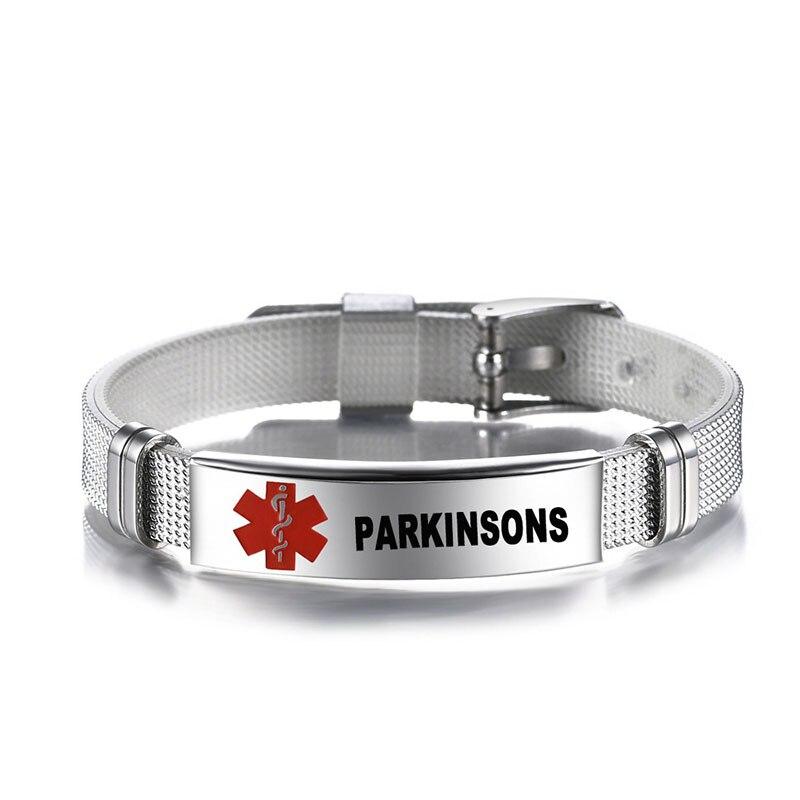 Medical Alert Bracelets Allergy Bangle Bracelet Type 2 Diabetic Stainless Steel Medical Logo Wristband Cool Men Women Jewelry