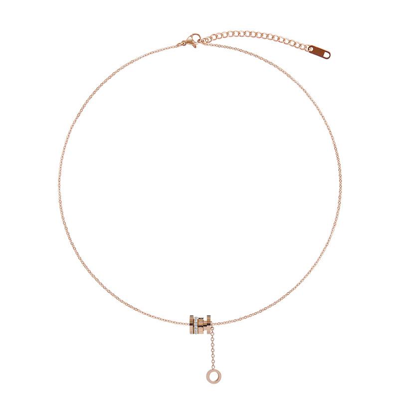 Новое ожерелье из титановой стали с римскими цифрами, трендовая короткая цепочка на ключицу