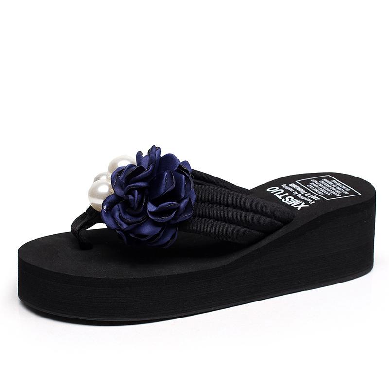 Летние нескользящие детские шлепанцы, модная пляжная обувь для девочек, сандалии, женские тапочки с цветами