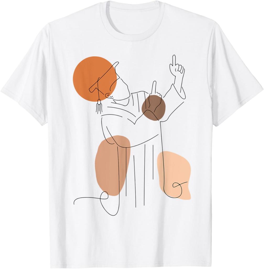 Abstract Line Art Minimalist Aesthetic Graduation for Men TShirt Vintage T Shirt Kawayi Mens Clothing Ropa Hombre