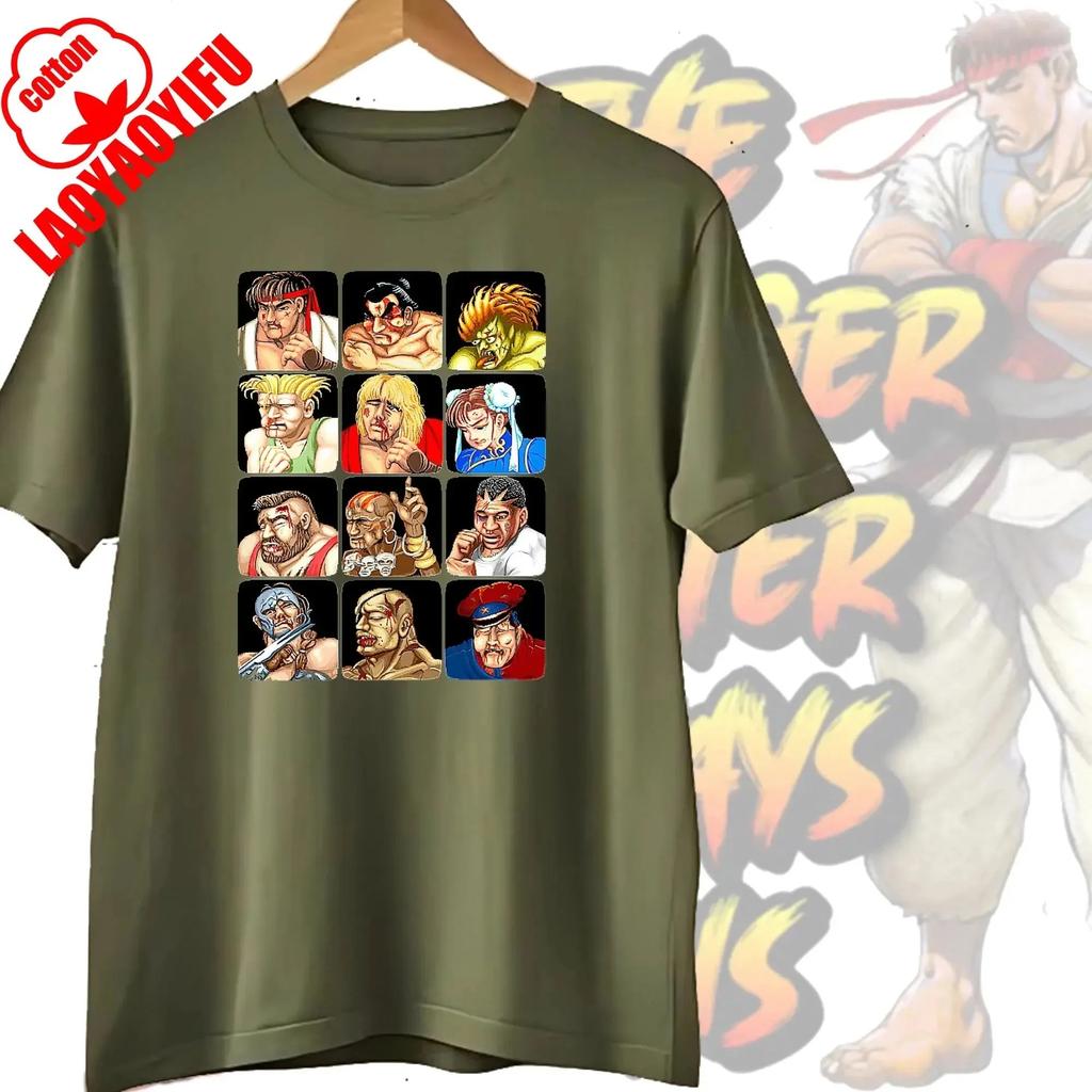 Новинка Street Fighter Выберите Классический Винтажный Базовый Футболка с Коротким Рукавом Футболки Модная Одежда для Парня Женщины Мужчины Уличная Одежда