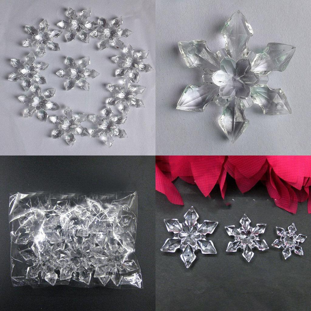 Christmas 10pcs Crystal Snowflakes Ornaments Party Tree Hanging Decoration Xmas Christmas & Winter