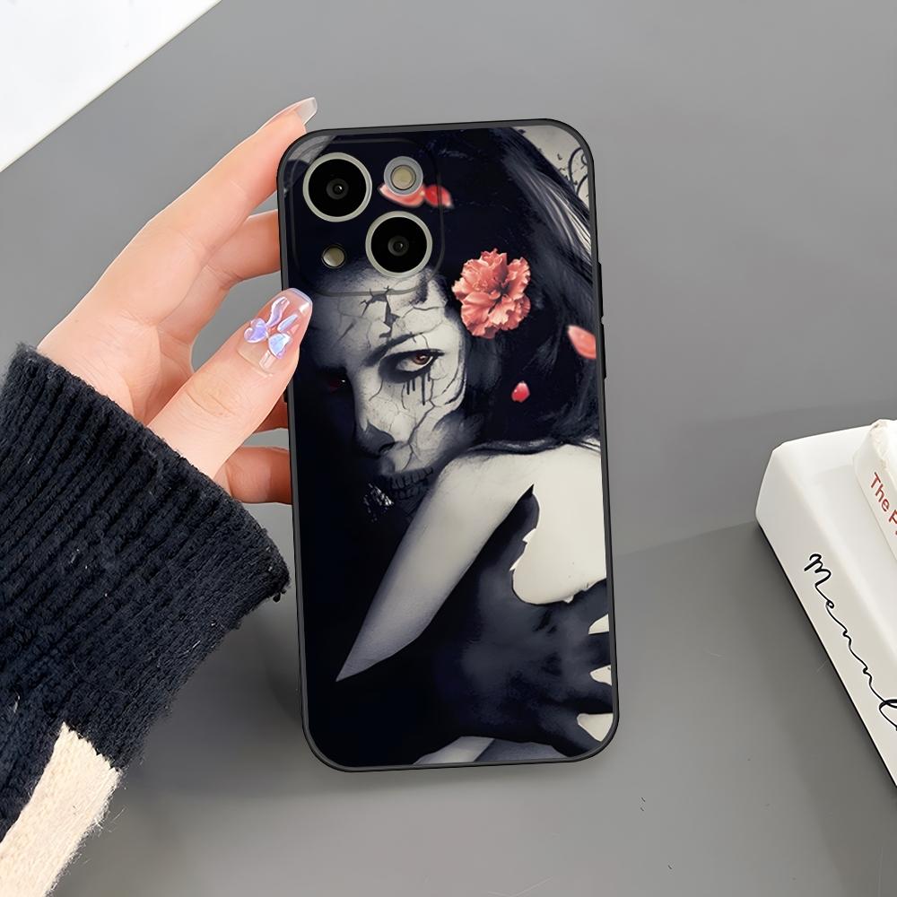 Крутой Готический Скульптурный Чехол-Телефон Девушка Для Iphone 16 Plus 15 14 Pro Max 13 Mini 11 12 Xr X Xs 6 7 8 SE Plus Задняя Крышка