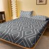 1 Simple Modern Geometry Printed Matte Fitted Sheet, Bedroom Printed Bed Cover, Bedding (Excluding Pillowcases)
