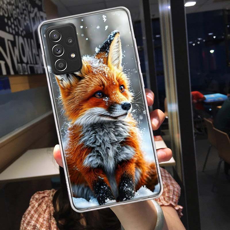 Чехол для телефона Красная Лиса Vulpes для Samsung A54 A57 A37 A17 A14 A15 A12 A24 A34 A55 A35 A25 A52S A07 A05S A04S A22 A32 A72 Galaxy Note