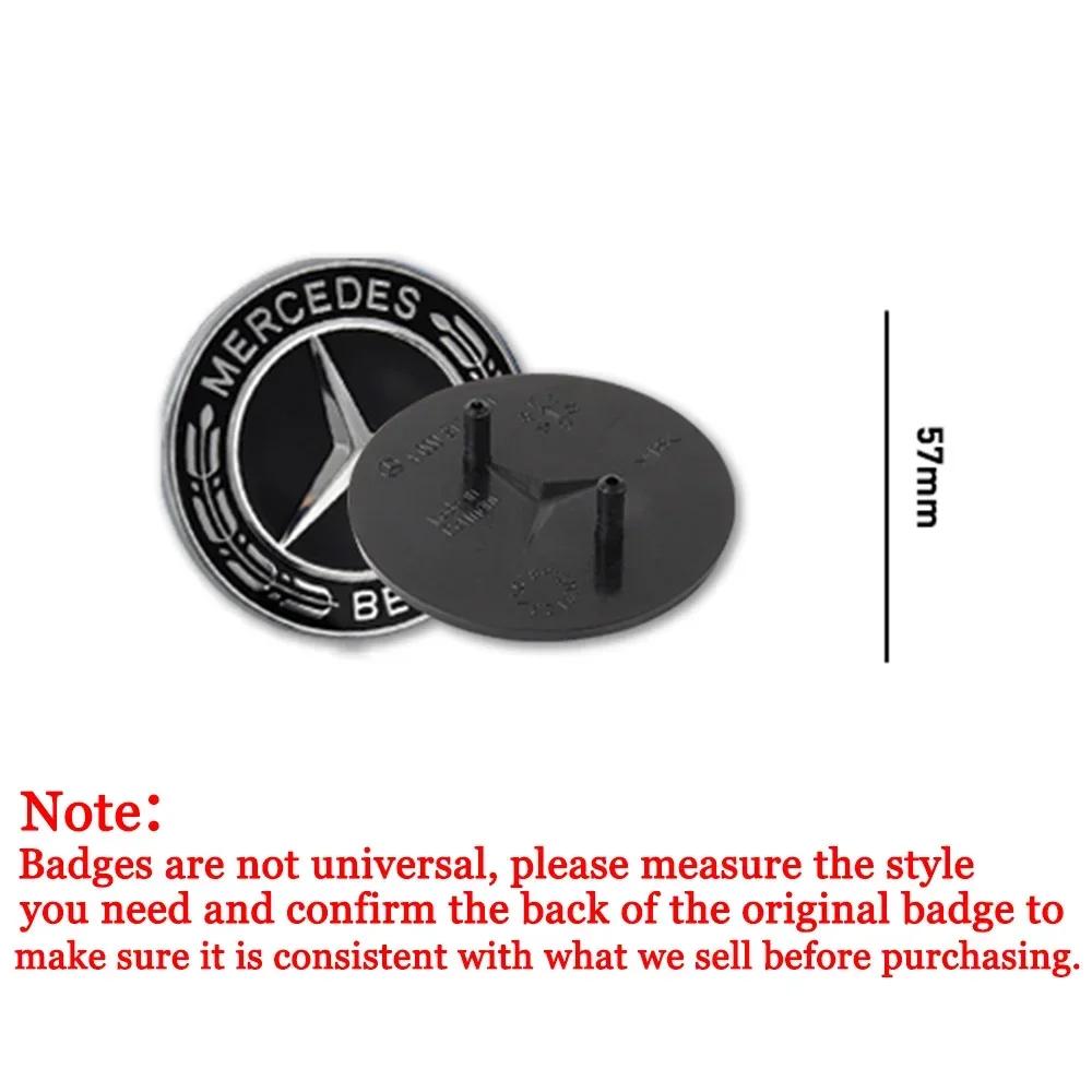 C200 E200 New For Mercedes Benz 57MM Car ABS Front Emblem Cover 3D Sticker For Mercedes Benz AMG A B C D M S R G Class GLK GLA C