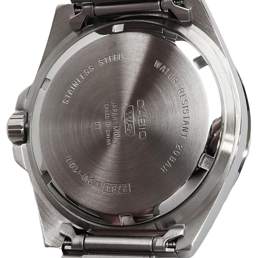 Casio Standard Analog Sports Watch 20 ATM Water Resistant Green Dial Metal Band Men's
