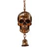 Gothic Skull Wind Chime Weather-proof Indoor Outdoor Garden Patio Metal Vintage Skull Hanging Wind Bell Halloween Decoration Ornament