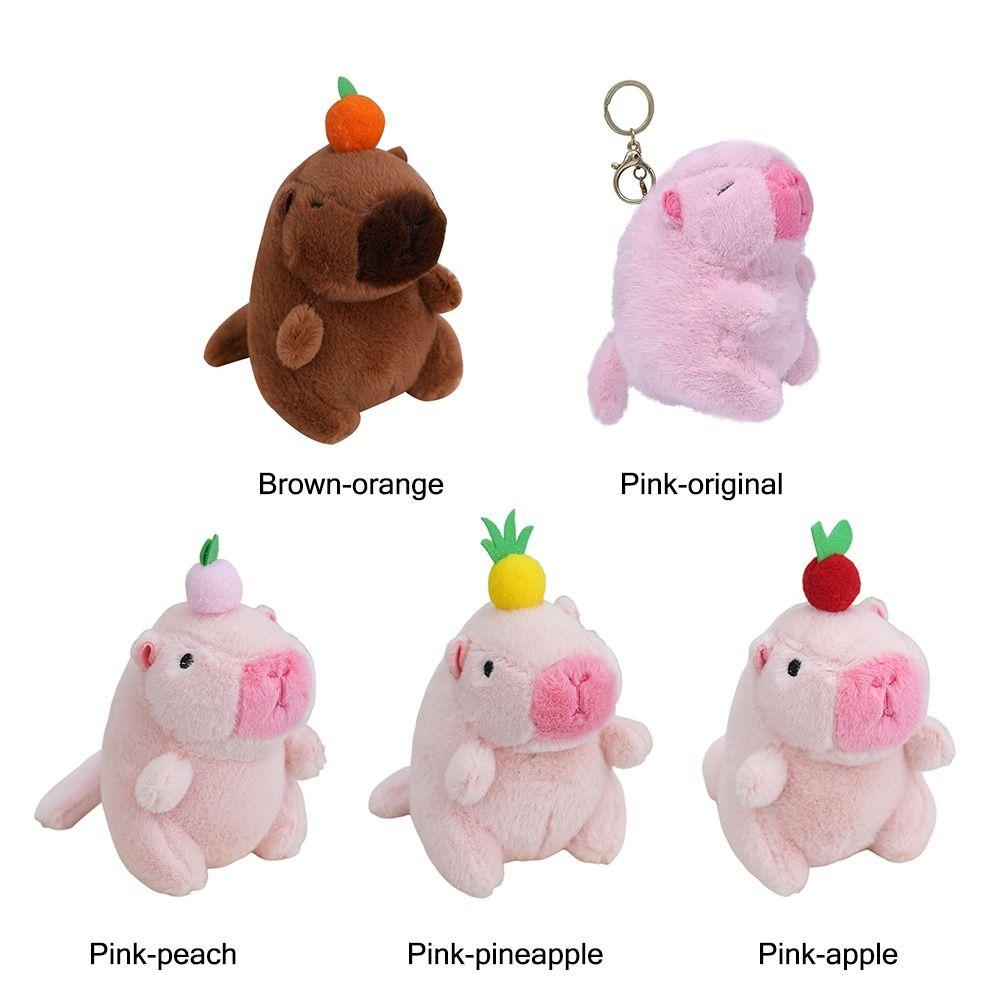 Cute Wagging Tail Capybara Doll Plush Cartoon Capybara Doll Fluffty Animal Doll  Birthday Gift