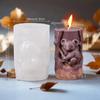 Koala Stump Shape Silicone Candle Molds Pinecone Squirrel Pillar Resin Making Animal Bear Gypsum Moulds Leaf Tree Cylinder Gifts