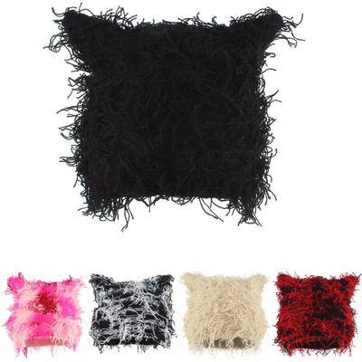 Милая шапка с кошачьими ушками, вязаная, унисекс, хип-хоп кепки, новые осенне-зимние шапки