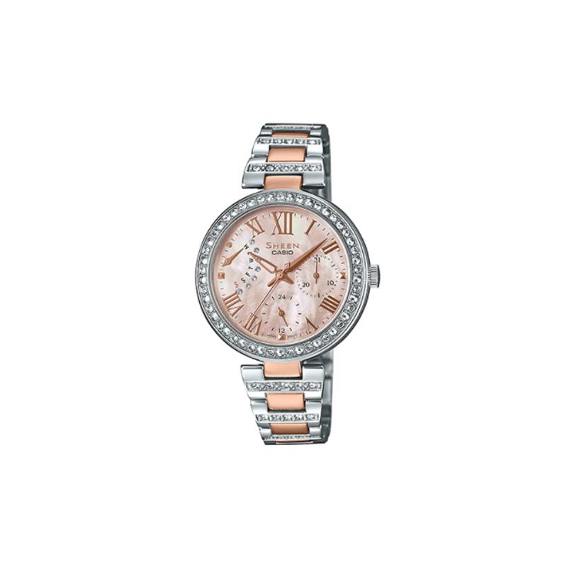 Casio Серия SHEEN простой ретро элегантные модные часы японские и корейские часы женские часы кварцевый механизм нержавеющая сталь SHE-3043BSG-9A
