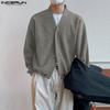 Oversized Men V Neck Long Sleeve Buttons Up Drawstring Knit Cardigan Tops