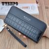 Новый ручной кошелек, женский длинный кошелек на молнии, модный ретро, ​​большая вместительная мобильная сумка, мягкий кошелек из крокодиловой кожи