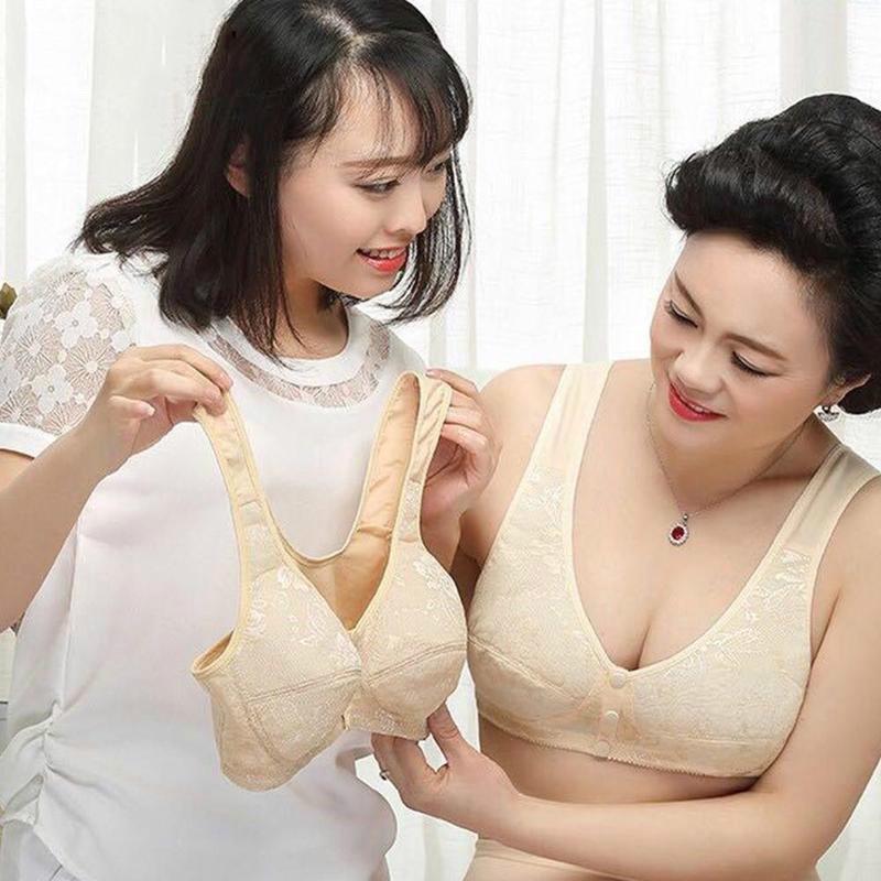 Хлопковые бюстгальтеры с пряжкой спереди, женское нижнее белье, передний закрытый бюстгальтер для отдыха, удобное нижнее белье
