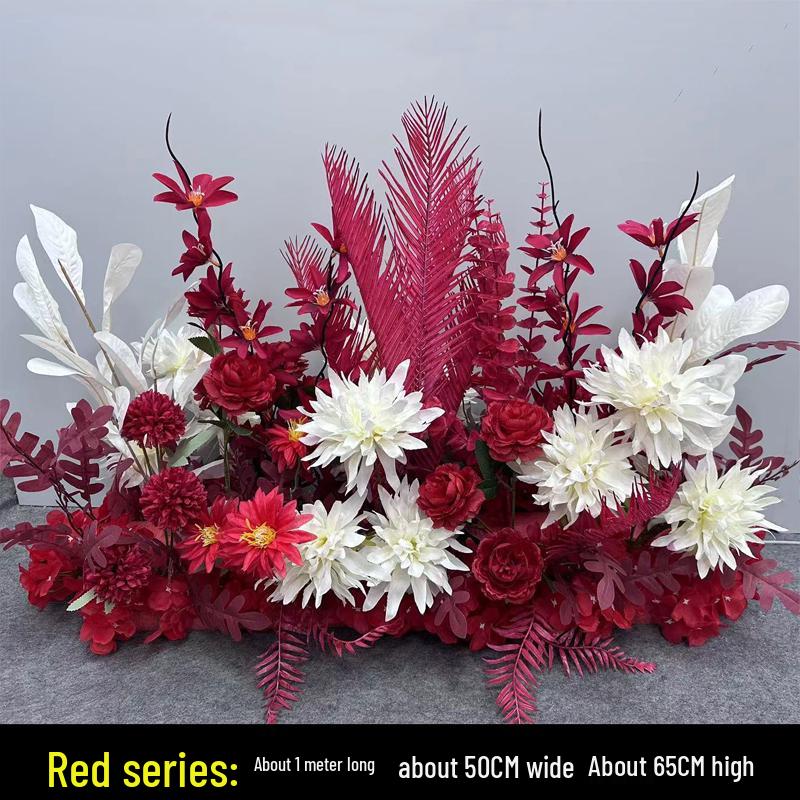 Wedding Aisle Floral Arrangement: Artificial Flower Basket & Row Decoration