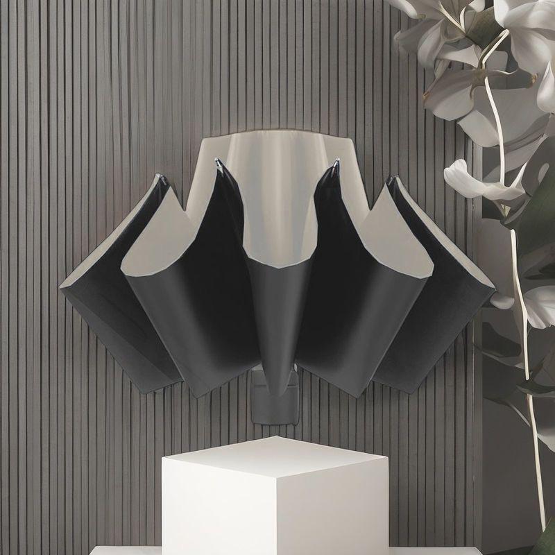 Очень большой, толстый, усиленный ветрозащитный зонт с длинной ручкой и стильным принтом логотипа