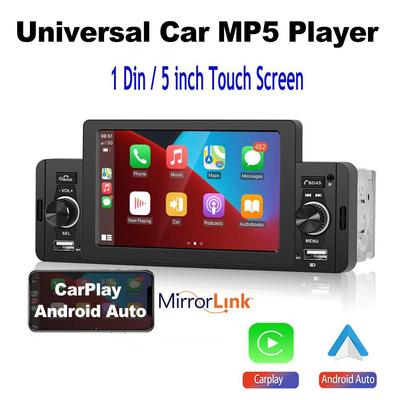 Автомобильный радиоприемник 1 Din Универсальный CarPlay Android Авто Мультимедийный плеер Bluetooth MirrorLink FM-приемник