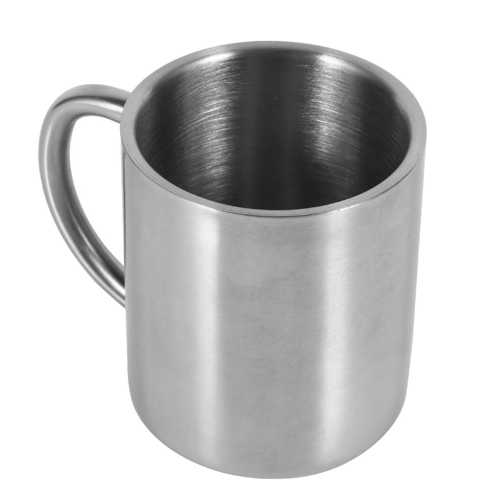 Portable Student Stainless Steel Double Wall Mug Travel Camping Coffee Tea Milk Cup Durable