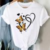 (Asian Size) Clothing Tee Print Butterfly Love Heart Lady T Shirt Fashion Women Casual Top Short Sleeve Female Graphic T-shirts