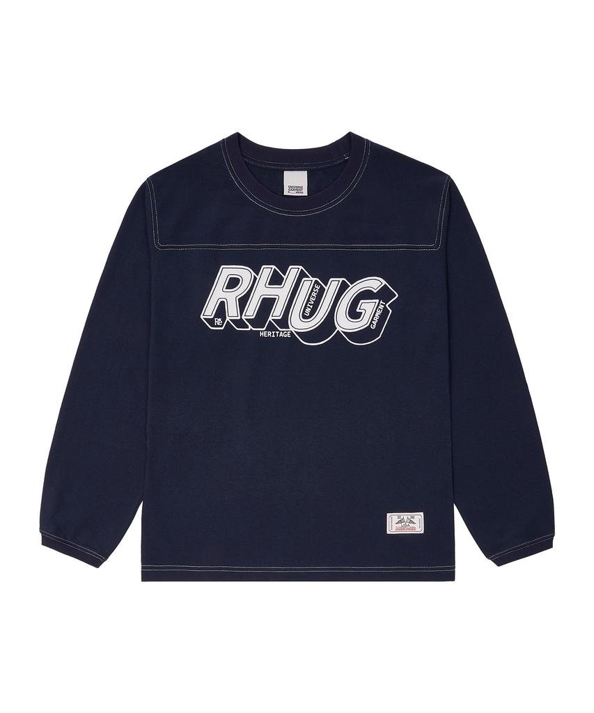 UNIVERSE GARMENT Футболка с длинным рукавом с принтом Rhug_Темно-синий