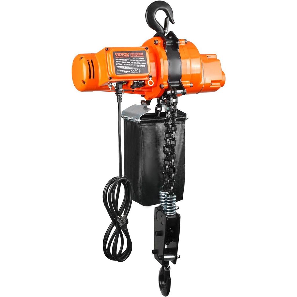 Electric Chain Hoist Single Phase Crane Hoist 2200 lbs Load 20 ft Lifting