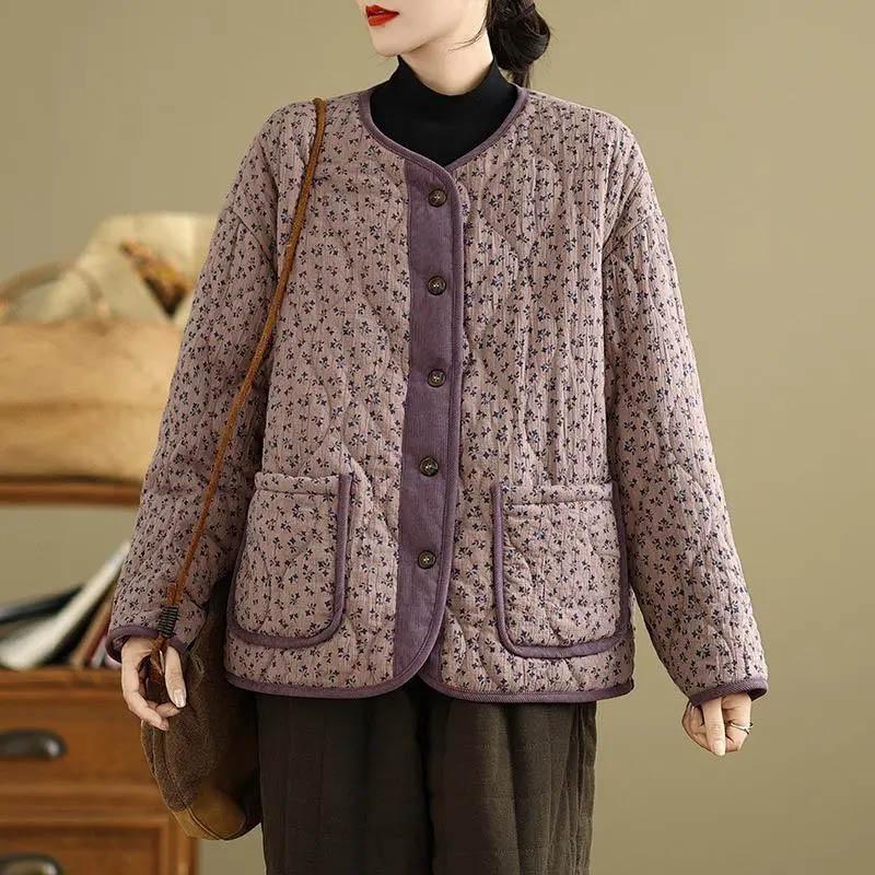 Coat for Women Cotton Winter Thickened Casual Oversize Warm Loose Double Layer Windbreaker Jacket