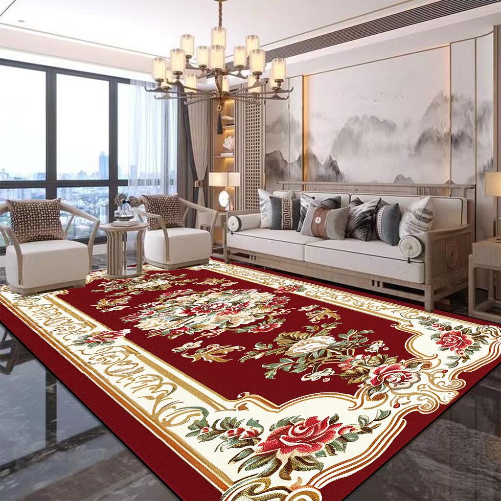 Luxury European Style Large Carpets Living Room Decoration Bedroom Bedside Rugs Lounge Non-slip Washable Coffee Tables Floor Mat