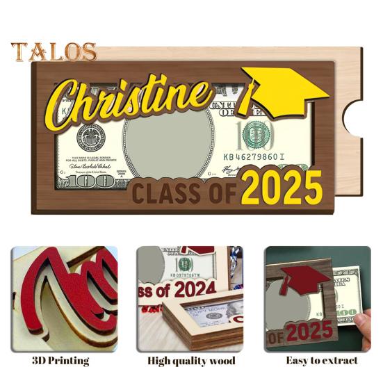 Подарок на выпускной, держатель для денег из дерева, выпускной 2025 года, подарочный держатель для денег, памятный подарок для выпускников средней школы, колледжа, университета