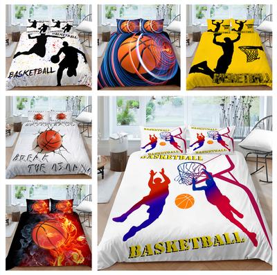 3D комплект постельного белья для баскетбола, спортивный пододеяльник и наволочка, 2/3 шт., полноразмерное украшение для дома для комнат спортсменов или мальчиков