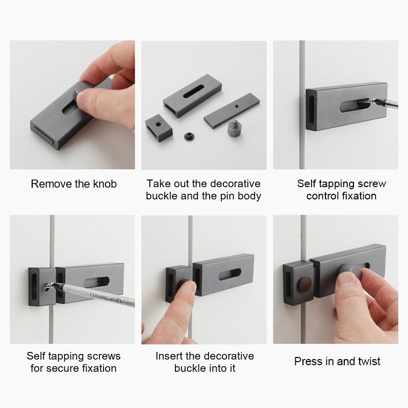 3 Inch Hardware Door Lock Aluminum Alloy Barrel Bolt Latch Padlock Clasp Set For Locking Door Window