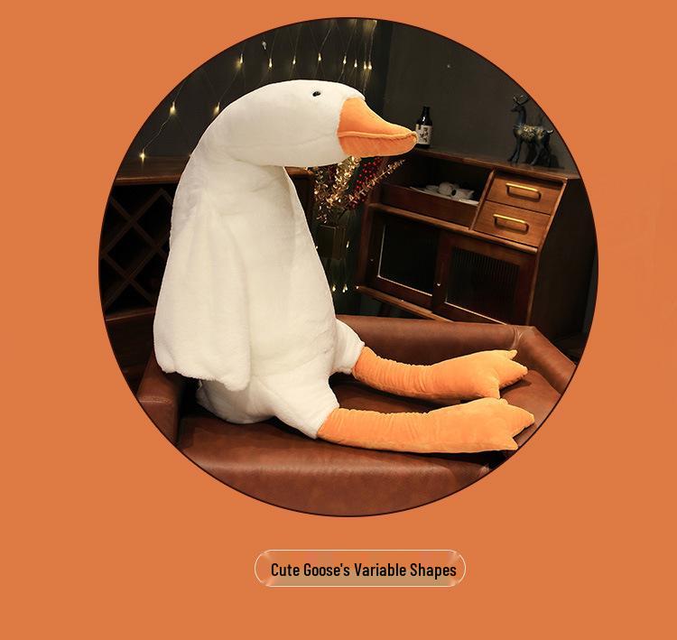 Большая белая гусь плюшевая подушка - Мягкая игрушка и обнимашка