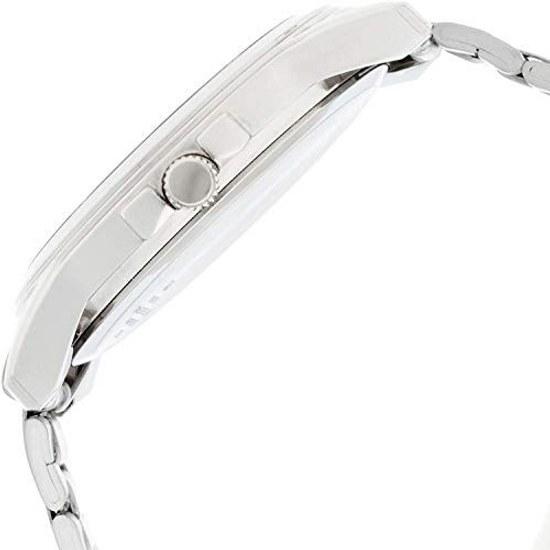 Citizen QQ Wristwatch Analog Waterproof Date Day Metal Band A142-214 Mens Silver
