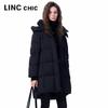 Jinyujie Women's Thickened Hooded Mid-Length Down Jacket