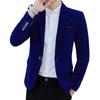 Corduroy Velvet Small Suit Men 'S Jacket Slim Fit Long Sleeve Casual Groomsmen Suit