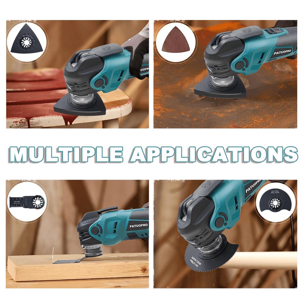 PATUOPRO Electric Saw Trimmer Cordless Oscillating Multi Function Tool Woodworking Cutting Power Tools For Makita 18V Battery
