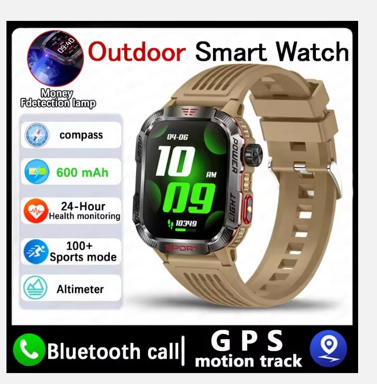 Новые военные GPS умные часы для мужчин фонарик компас водонепроницаемый уличный спортивный трекер Bluetooth вызов умные часы