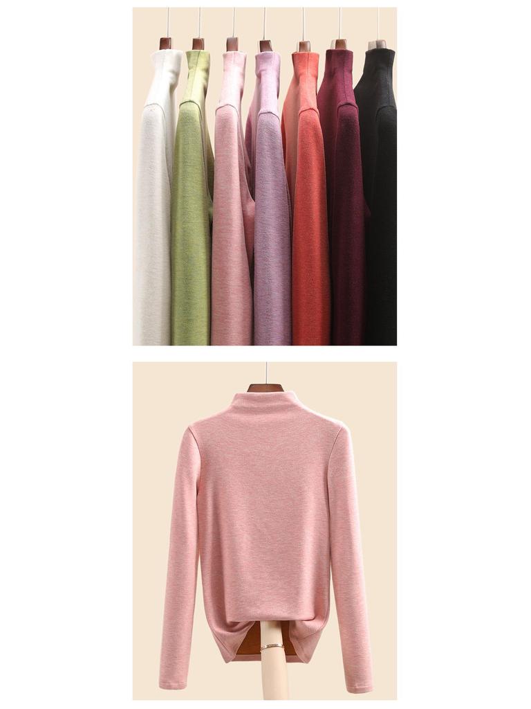 Женский теплый базовый слой из шелка тутового дерева и шерсти с флисовой подкладкой, со средней высотой горловины, коллекция осень/зима 2025