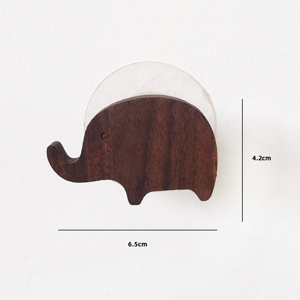 Walnut Wood Hooks Cute Animal Modeling Wall Hooks Keychain Clothes Coat Hook Children Room Decoration Hook Hanger Kitchen Organi