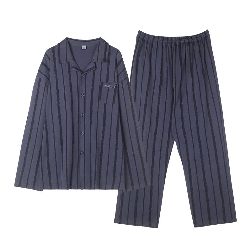 Meijiyunqiu Мужская пижама больших размеров из хлопка в полоску