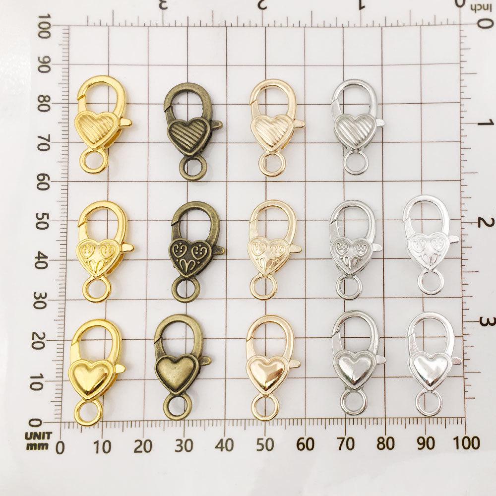 Аксессуары для брелока из цинкового сплава с застежкой-карабином в форме сердца